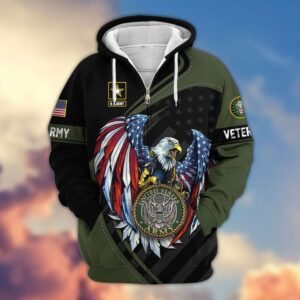 Premium US Veterans Zip Hoodie VT1610031 - Army, S