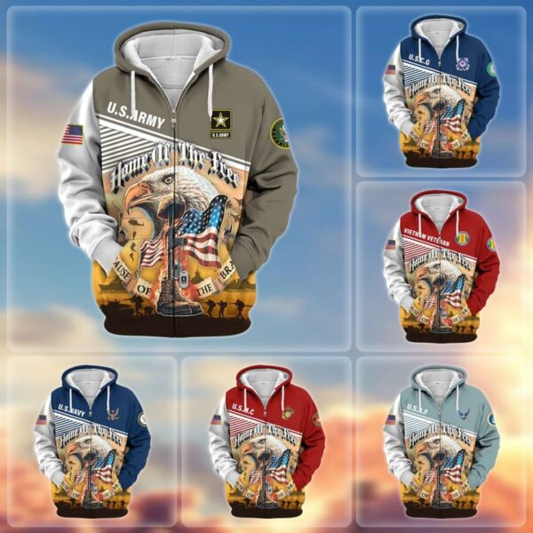 Premium US Veterans Zip Hoodie VT1610026