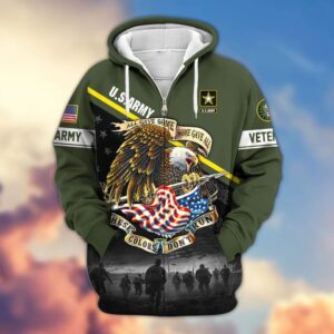 Premium US Veterans Zip Hoodie VT1610023 - Army, S