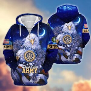 Premium US Veterans Zip Hoodie VT1610021 - Army, S