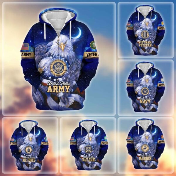 Premium US Veterans Zip Hoodie VT1610021