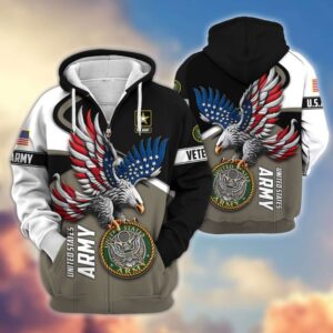 Premium US Veterans Zip Hoodie VT1610019 - Army, S