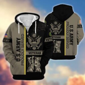Premium US Veterans Zip Hoodie VT1610016 - Army, S