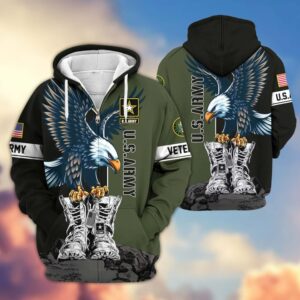 Premium US Veterans Zip Hoodie VT1610015 - Army, S