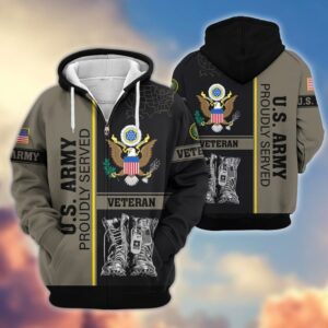 Premium US Veterans Zip Hoodie VT1610013 - Army, S