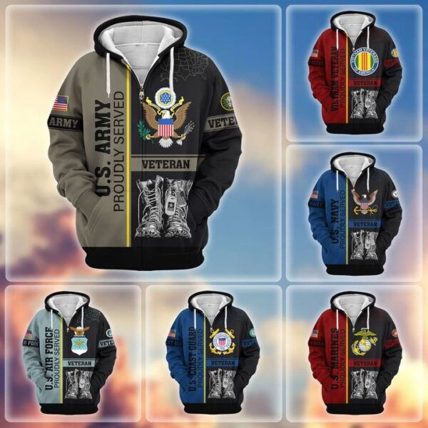 Premium US Veterans Zip Hoodie VT1610013