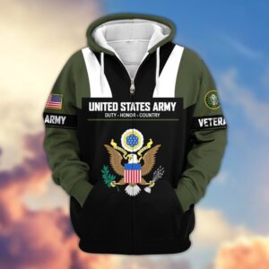 Premium US Veterans Zip Hoodie VT1610012 - Army, S