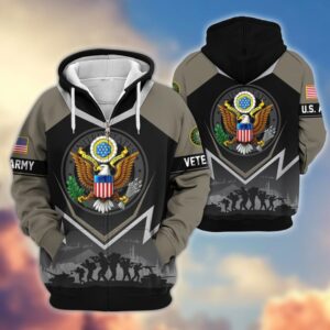 Premium US Veterans Zip Hoodie VT1610010 - Army, S