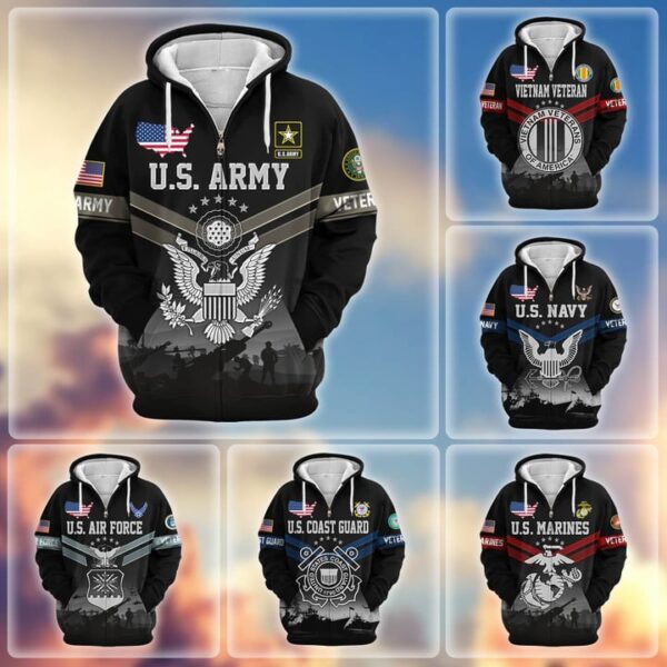 Premium US Veterans Zip Hoodie VT1610007