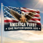 America First Flag One Nation Under God Christian Grommet Flag VT2110034