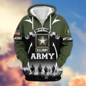 Premium US Veterans Zip Hoodie VT1610037 - Army, S