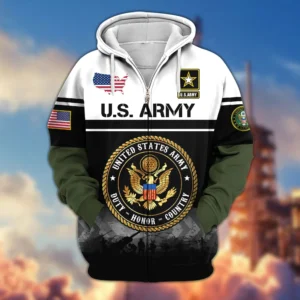 Premium US Veterans Zip Hoodie VT1610036 - Army, S